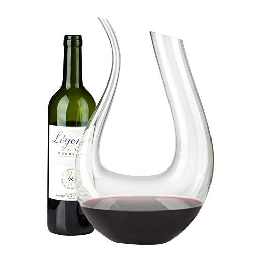 Decantador,Smaier 1200ml Aireador de Rojo Vino ,Cristal de Jarra Regalos, Accesorios de Vino