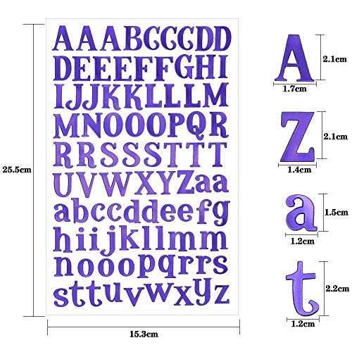 DECARETA Pegatina de letras y números, calcomanía colorida del alfabeto, 14 hojas de calcomanías de vinilo, calcomanías para álbumes de letras, letras autoadhesivas para pequeños regalos artesanales