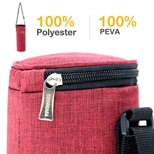 Decocasa Bolsa Térmica Porta Bebidas, Enfriador De Botellas De Vino Agua Cava, 2 Litros, Rojo, 2L
