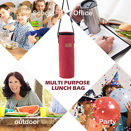 Decocasa Bolsa Térmica Porta Bebidas, Enfriador De Botellas De Vino Agua Cava, 2 Litros, Rojo, 2L
