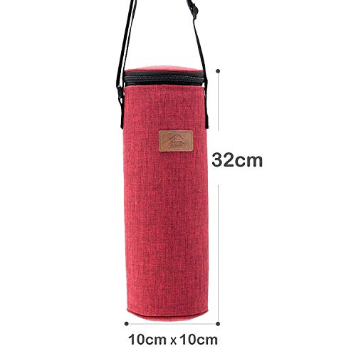 Decocasa Bolsa Térmica Porta Bebidas, Enfriador De Botellas De Vino Agua Cava, 2 Litros, Rojo, 2L