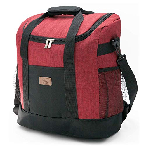 Decocasa Mochila Térmica Porta Alimentos, Bolsa Isotérmica Grande Para Almuerzo Comida Bebidas, 25 Litros, Rojo, 25L