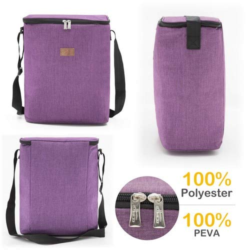 Decocasa Térmica Porta Alimentos, Bolsa Isotérmica Grande Para Almuerzo Comida Bebidas, 14 Litros, Morado, 14L