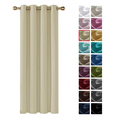 Deconovo Cortinas Salón Modernas Aislantes Térmicos Funcional Elegante Suaves para Habitación 1 Pieza con Ojales 140 x 240 cm Beige Oscuro