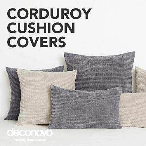 Deconovo Funda de Almohada Decorativa Cuadrado Suave 2 Piezas 45x45cm Gris Claro