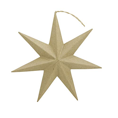 Decopatch - Estrella con Cordel para decoración, 20 cm, 2 Piezas, Color marrón