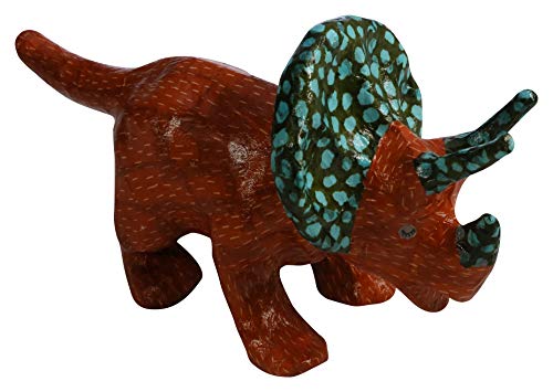 Decopatch – Figura para decorar (tamaño pequeño, papel maché Triceratops – marrón