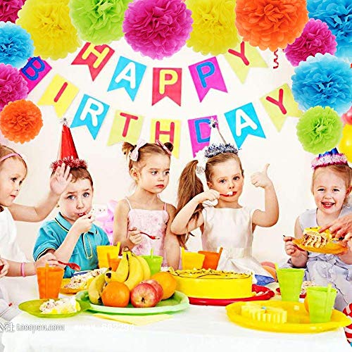 Decoración de Fiesta Pompom Flores,Abanicos de Papel Bola,Kit de Fiesta de Pompones,Papel para Colgar Bola Decoración,pompones de papel,Flores Decoracion Cumpleaños (21set)