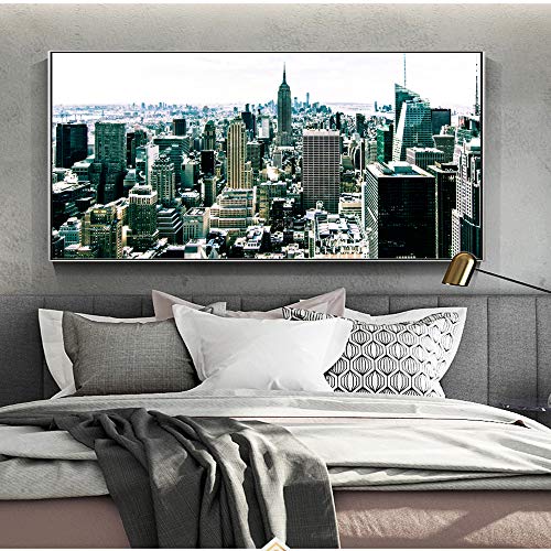 Decoración del hogar Lienzo Arte de la Pared Impresiones en HD 1 Piezas Pinturas Paisaje de la Ciudad de Nueva York Cuadros para Sala de Estar Cartel Modular (Sin Marco) R1 35x70 CM