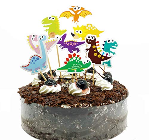 Decoración para tarta de dinosaurio, diseño de Happy Birthday Twinkle DIY con purpurina para decoración de primer cumpleaños para magdalenas y tarta