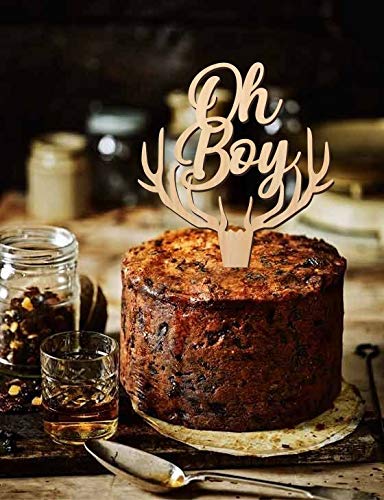 Decoración para tarta de Oh Boy Baby Shower Cake Topper para bebé niño o niño, decoración para tarta de revista de género, dorado, plata o madera