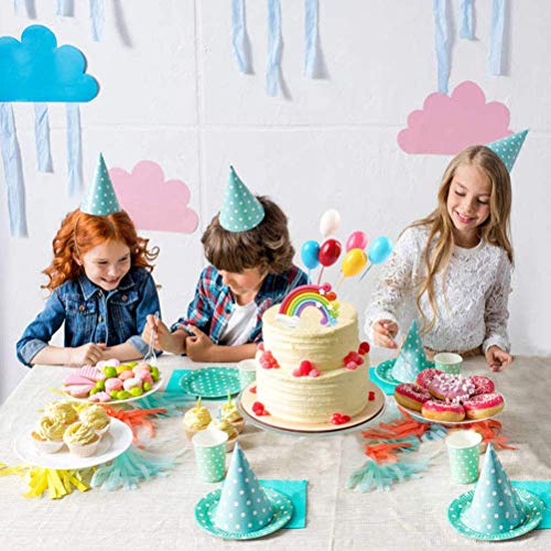 Decoración para Tarta Unicorn Cake Topper Cloud Rainbow Star Balloon Feliz Cumpleaños, Bandera Cake Topper Decoraciones de Pasteles Comestibles