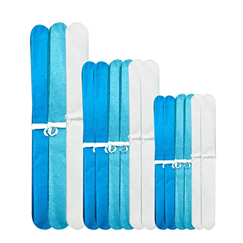Decoracion Pompones de Papel de Seda,XCOZU 15 Piezas Pompones de Colores Papel Seda la Boda Fiesta Decoracions,Pompon Papel Seda Adecuado Escena de Cumpleaños,Azul y Blanco Pom Pom Papel