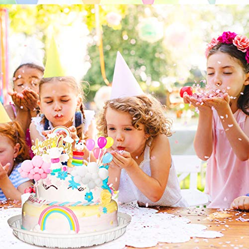Decoracion Tarta Unicornio, Familybox Decoraciones de Pasteles Unicorn Cake Topper para la Fiesta de Bienvenida bebé cumpleaños niñas Niños 11 Piezas