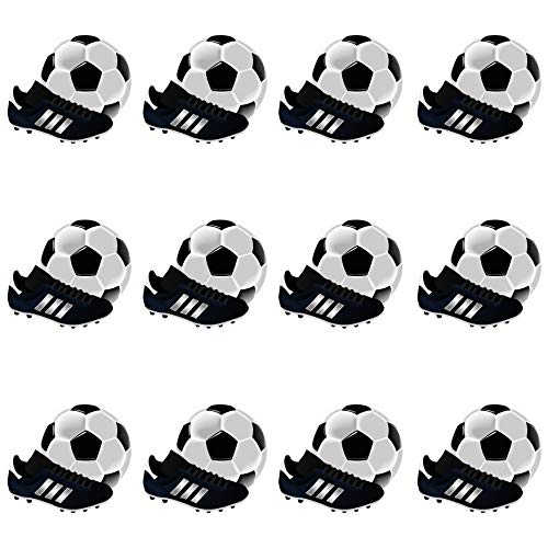 Decoraciones comestibles para cupcakes, diseño de fútbol y bota (12 unidades)