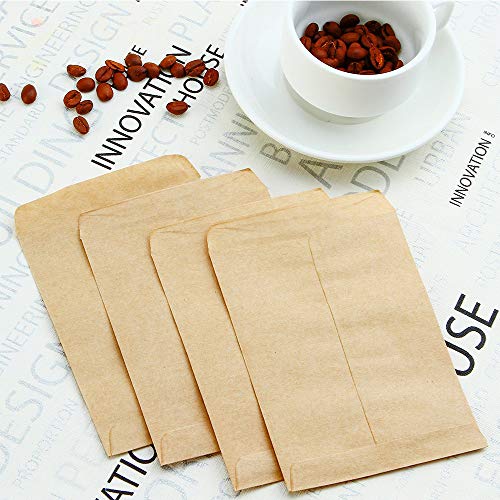 Deer Platz 100 Piezas Bolsas Papel Kraft, para Bolsas Papel Regalo, Semillas Caramelo Favor la Boda Vintage Bolsa Papel Marrón (8 × 12 cm)