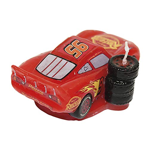 dekora 346053 Vela de Cumpleaños de Rayo Mcqueen de Disney Pixar Cars, Cera, Multicolor, 3,5 x 8,5 cm