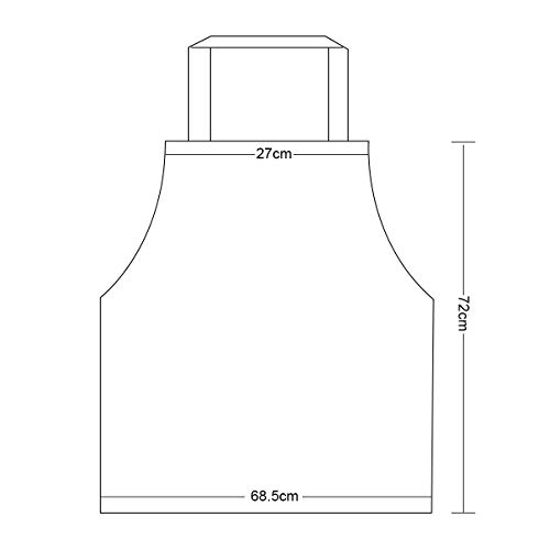 Delantal ajustable para mujeres y hombres, con bolsillos, calidad impermeable, para cocina, para el hogar, barbacoas, restaurantes, cafeterías, etc. Color negro y blanco