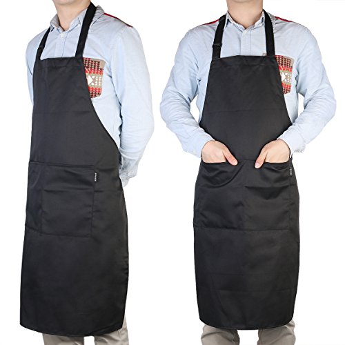 Delantal babero Chef de chefs cocina delantal con correas de cuello ajustable y bolsillos para cocinar / hornear / asar