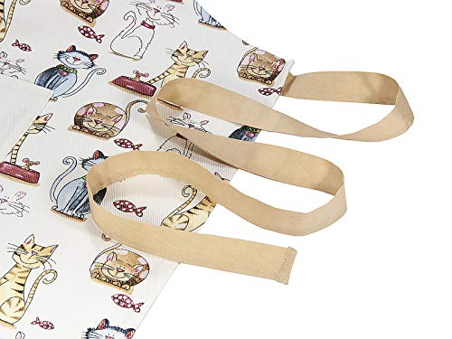 Delantal de Cocina para Mujer Ajustable con Bolsillo, Diseño Bonito Gato, Regalo para las Mujeres, Cocineros y Amantes de los Gatos