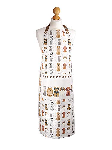 Delantal de Cocina para Mujer Ajustable con Bolsillo, Diseño de Perros, Regalo para las Mujeres, Cocineros y Amantes de los Perro