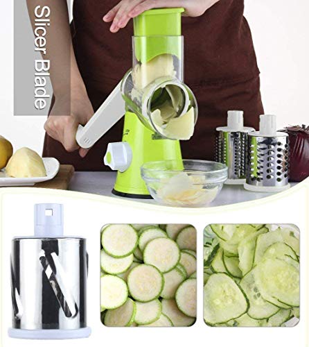 Delgeo Cortador de Verdura Mandolina - 12 en 1 Rebanador de Verdura Cortador de Verdura Mandolina de Verduras, Cocina (Verde)