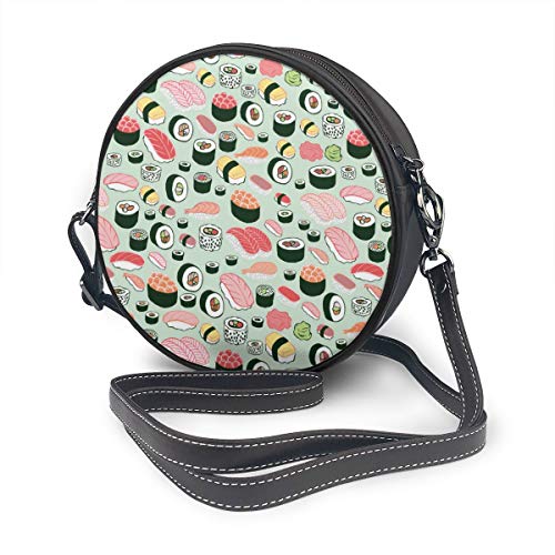 Delicioso sushi elegante bolso bandolera pequeño redondo bolso impermeable