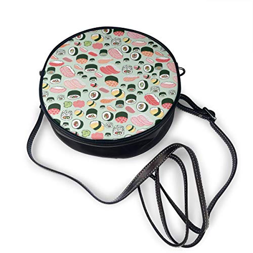 Delicioso sushi elegante bolso bandolera pequeño redondo bolso impermeable