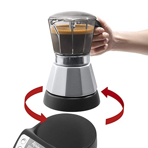 DeLonghi Alicia Plus EMKP 63.B Cafetera moka eléctrica, Independiente, 450 W, Negro, Plata