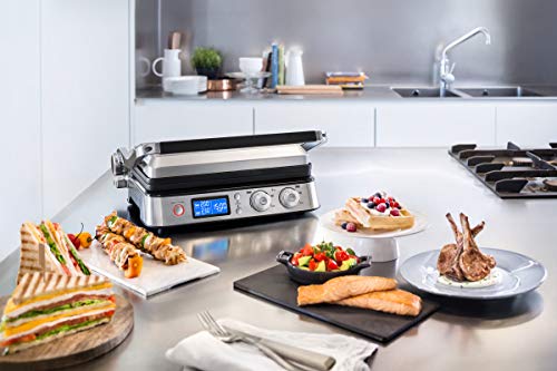 DeLonghi MultiGrill CGH1020D - Barbacoa (2000 W, Barbacoa de contacto, Eléctrico, Mesa, Plancha, Negro, Metálico)