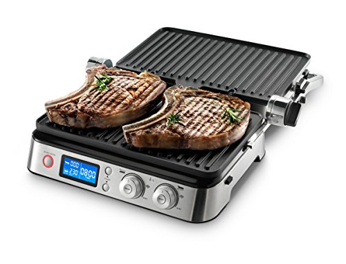 DeLonghi MultiGrill CGH1020D - Barbacoa (2000 W, Barbacoa de contacto, Eléctrico, Mesa, Plancha, Negro, Metálico)