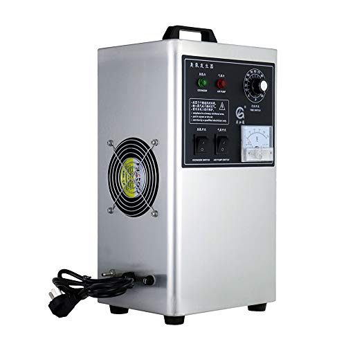 DENGS 180W 3000mg/h Ozonizador, generador de ozono Purificador de Aire, para agua, verduras, fruta, Con función de temporización/Plata / 80W