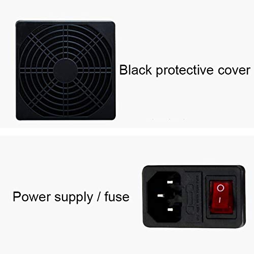 DENGS 200 W montado en la pared Generador de Ozono, 7 g/h Ozonizador, para frutas y verduras en interiores, aire, agua/Negro / 370×165×200mm