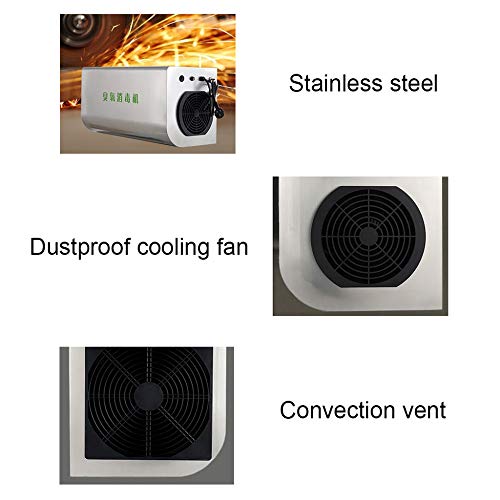 DENGS 80W Montado en la pared 3g/h Ozonizador, generador de ozono Purificador de Aire, para agua, verduras, fruta/Plata / 80W
