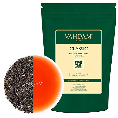 Desayuno inglés original Hojas de té negro, 454 gramos (200 tazas) FUERTE, RICO Y AROMÁTICO, Té de hojas sueltas, el mejor té negro del mundo Hojas sueltas, FTGFOP1 Hoja de grado largo de la India