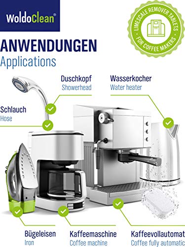Descalcificador Cafetera Pastillas de descalcificación - 40 x 16g Tabletas para máquina de café, Compatible con marcas Delonghi, Dolce Gusto, Nespresso, Seaco, Krups, Senseo