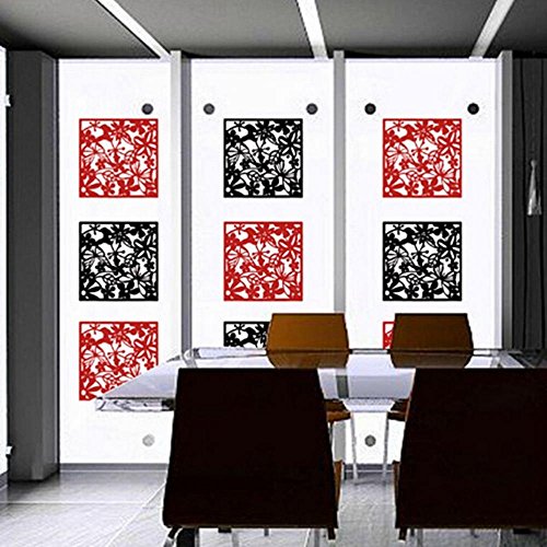 Desconocido 4pcs Pantalla Colgante Tabique Separador de Ambientes Cortina Divisores Muebles Arte Flor Mariposa Adorno Salón Hogar - Blanco