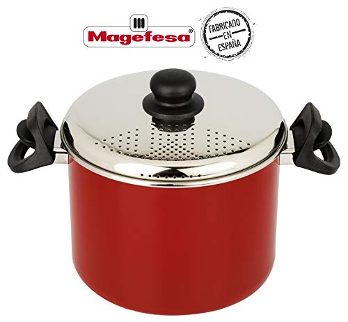 Desconocido Magefesa Praga Olla Alta para Cocer Pasta, Rojo, Centimeters