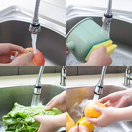 Deson 4 Piezas Atomizador Giratorio de 360 ° Ducha giratorio Aireador de grifo Ajustable Alargador grifo cocina Accesorio de grifo(22-32 mm de diámetro)