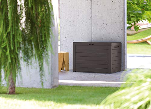 Deuba Baúl para Cojines 'Lille' Caja de Almacenamiento Cofre de Plástico para Almohadas Arcón de jardín balcón Exterior