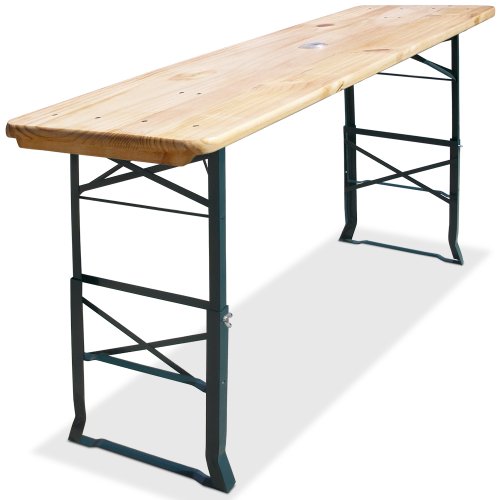 Deuba Mesa cervecera Plegable de Madera Agujero para sombrilla 170cm Altura Ajustable jardín Interior Exterior