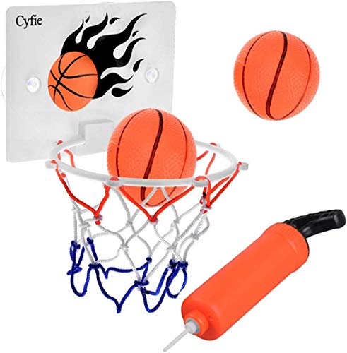 DEWEL Mini Canasta Baloncesto para niños Tablero de Pared de Baloncesto Juego de Oficina y casa,Canasta Baloncesto Infantil Incluyendo Inflador y Dos Pelotas