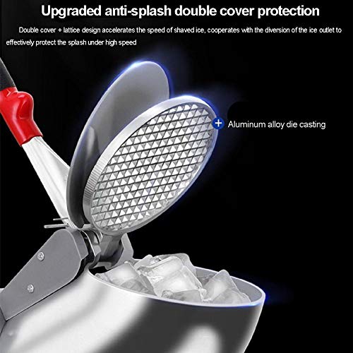 DGYAXIN Fabricadora De Hielo, Trituradora Y Picadora Hielo 85 Kg/H Barra Acero Inoxidable Roto Pequeña Tienda Bebidas Frías Caseras Máquina Batidos Postres,Naranja,Double Knife