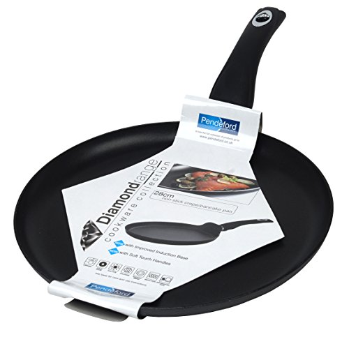 Diamond Antiadherente sartén para Crepes/sartén, Negro, 28 cm