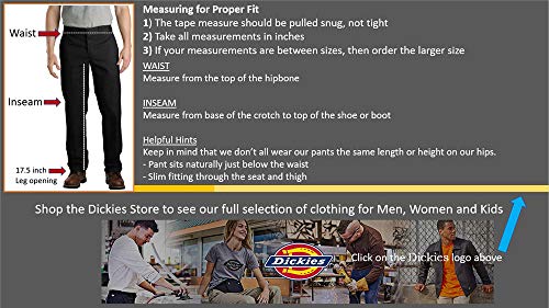 Dickies Slim Fit Straight - Pantalones para hombre, Negro (Black), W30/L32