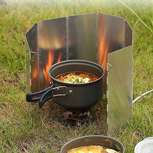 Diealles 10 Placas Parabrisas Plegables al Aire Libre Cocina Parabrisas para Acampar y Caminar