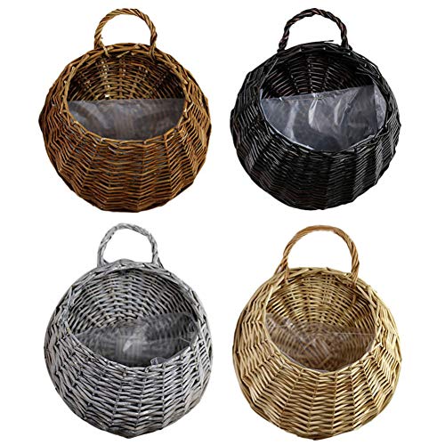 diirm - Cesta de Mimbre para Colgar en la Pared, jardín, Boda, decoración de Pared, Gris, Small