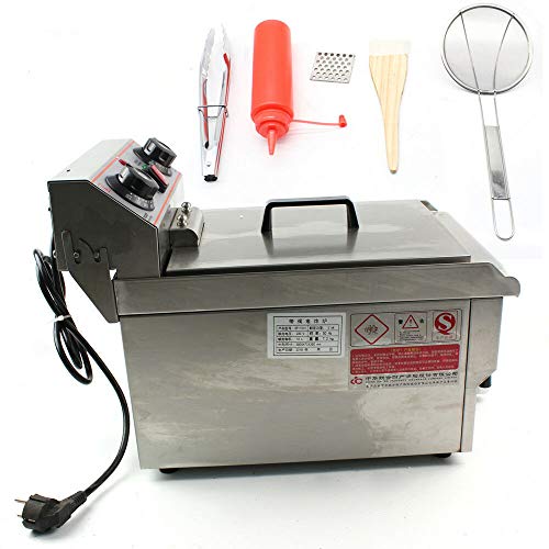 DiLiBee Freidora eléctrica de 10L freidora de Acero Inoxidable y freidora eléctrica extraíble para Drenaje de Aceite 3200W