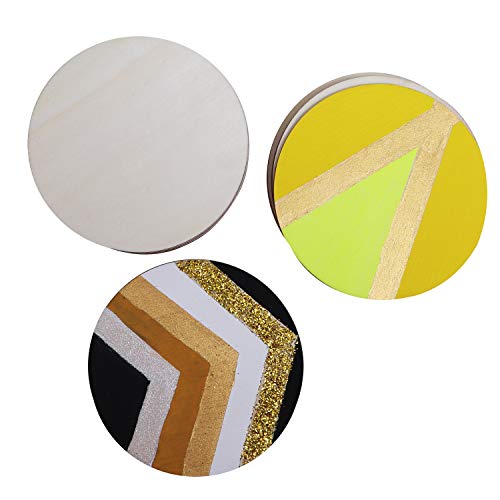 Discos de Madera Sin Acabado (50 Piezas) - Rebanadas 10cm de Diámetro, 2mm de Grosor - Círculos Lisos Natural para sus Decoraciones, Manualidades, Etiquetas, Ornamentos, Libros de Recortes y Posavasos
