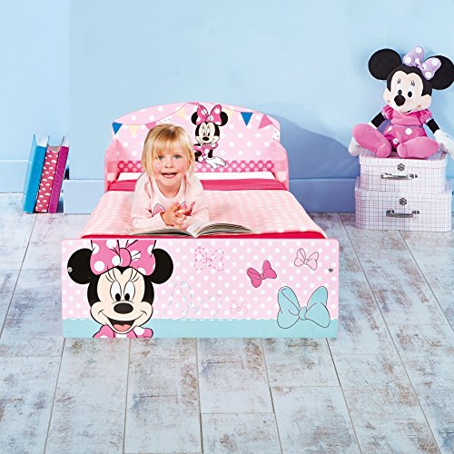 Disney Hello Home Cama Infantil con diseño de Minnie Mouse, Madera, Rosa, 42.50x77.00x143.00 cm
